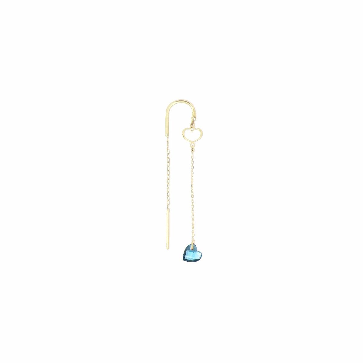 18KT BLUE NUDE HEART EARRING - ORCUNUTB