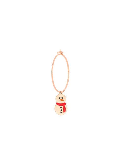 Single earring in golden silver with snowman - ORNAT2ON