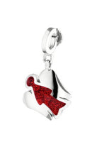 Large red angels silver pendant - SMA1R