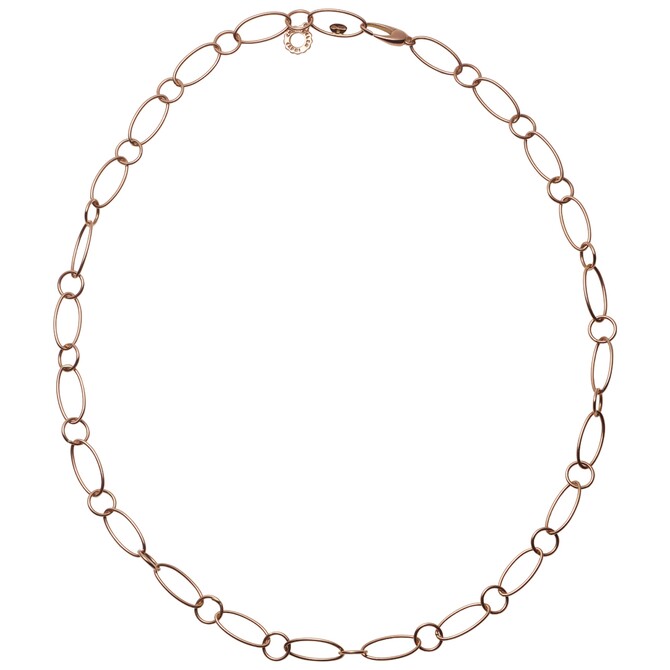 Chantecler necklace in rose gold oval and round links - 35159