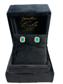 White gold and emerald earrings, 1.25ct emerald - 769O01MW