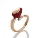 Capriful ring in rose gold, coral and diamond - 36103