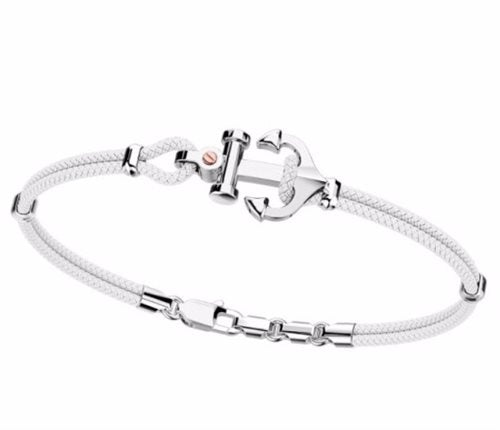 Zancan men's bracelet in silver with anchor and nautical rope - EXB619R-BI
