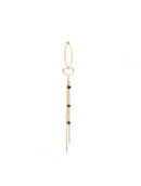 SINGLE EARRING WITH BLACK DIAMONDS, 18ct YELLOW GOLD AND MAMAN PETIT HEART - ORPDM9MS