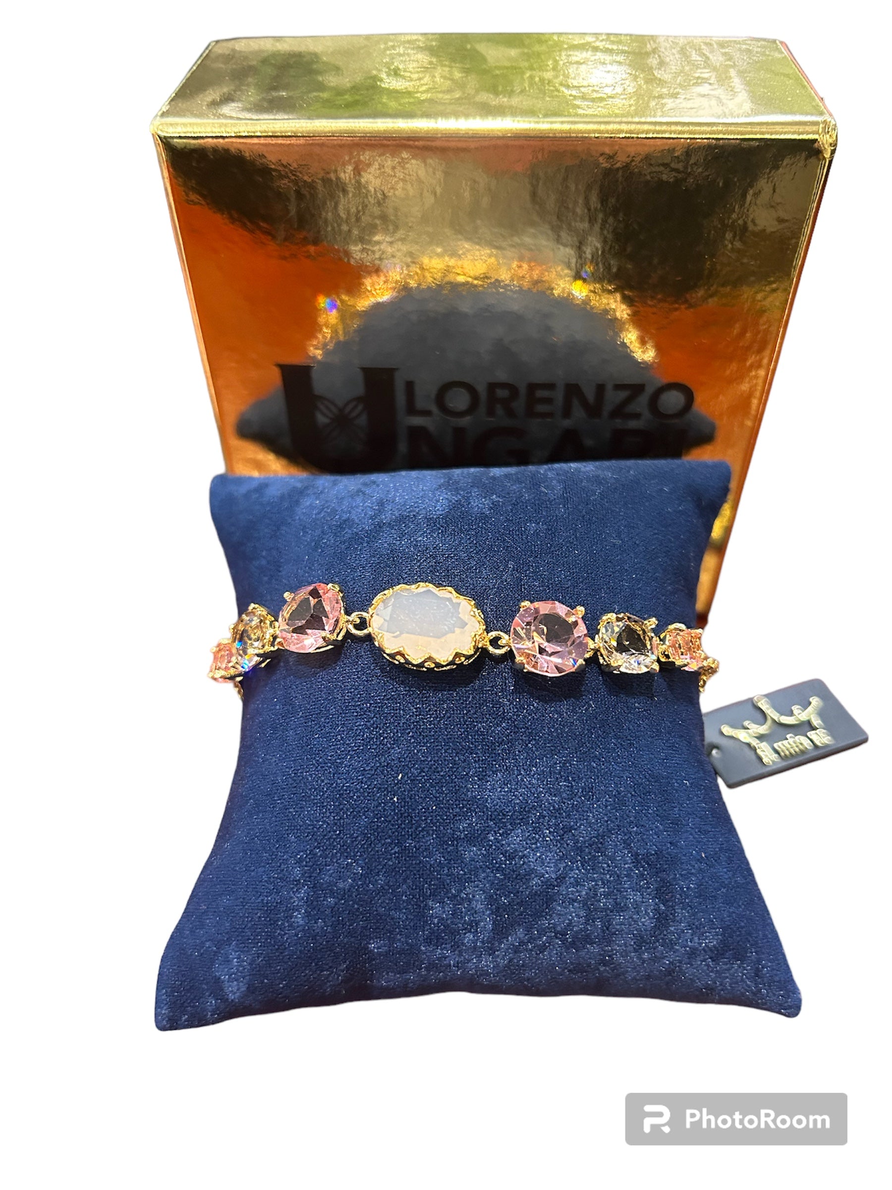 IL Mio Re - Bracelet with large citrine and smoky stones in gilded bronze - ILMIORE BR 068