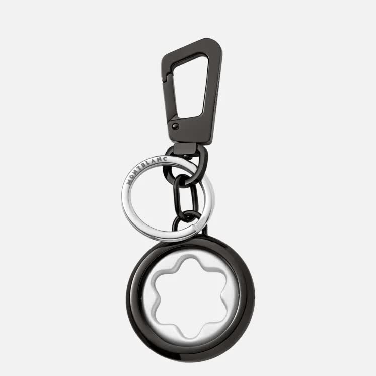 Rhodium-plated key ring with Meisterstuck rotating emblem - 128744