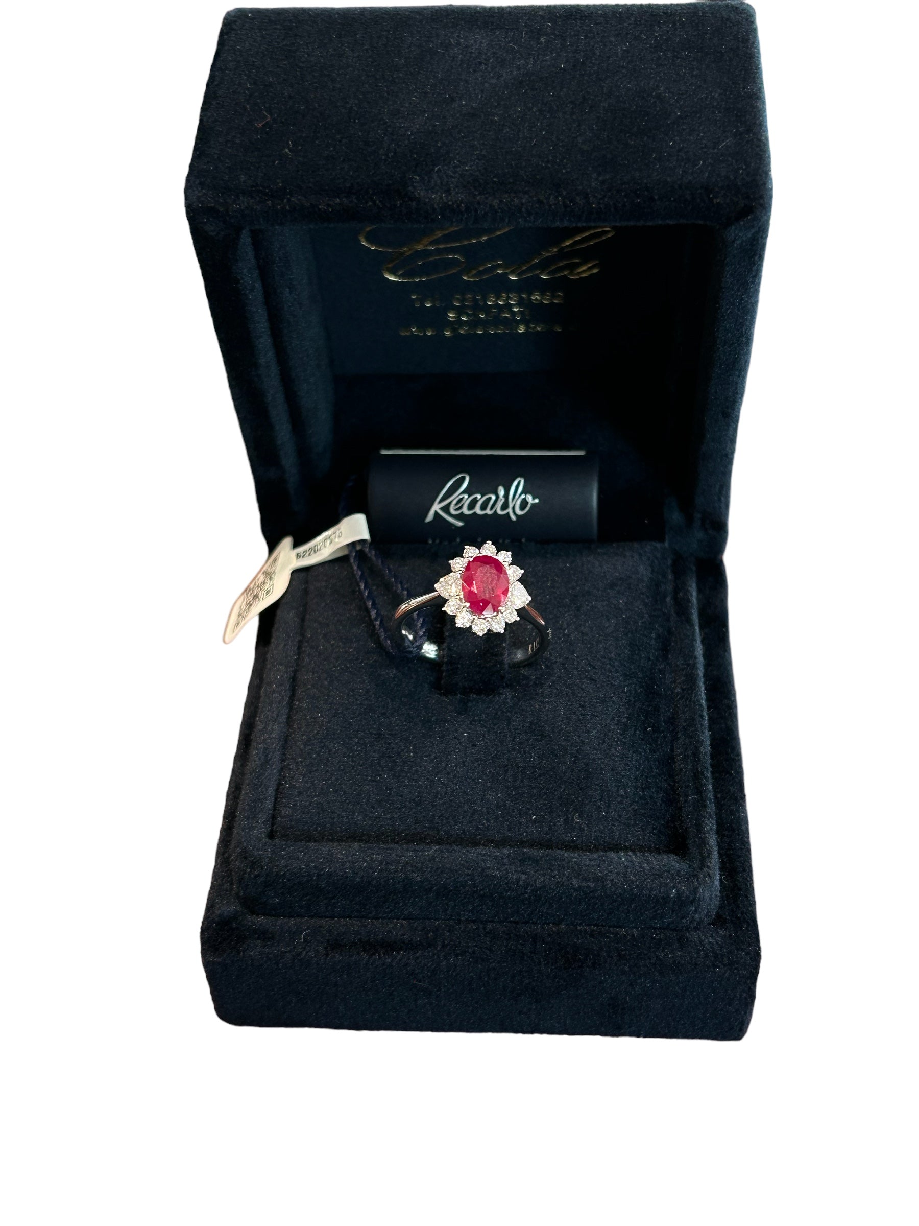 White gold ring with Ruby and diamond ring, 1.12ct rubies - R79CC131/RB090