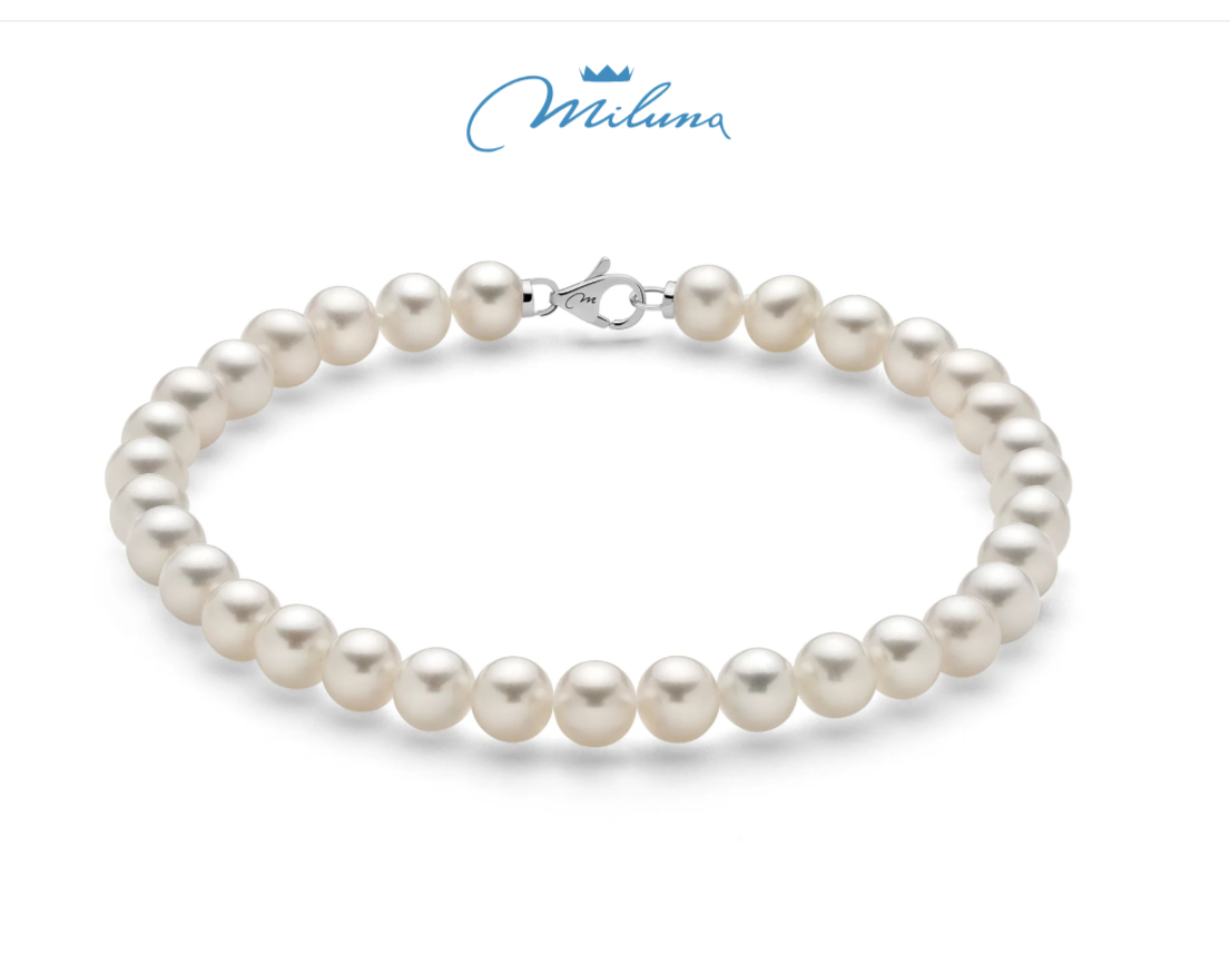 MILUNA Oriental pearl bracelet with 18KT white gold clasp - PBR1677V