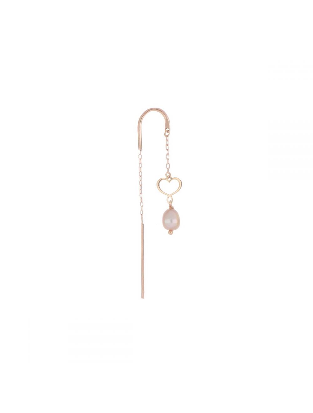 NEEDLE EARRING 18KT PINK PEARL MAMAN HEART - ORPERU3MS