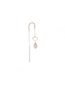 BOUCLE D'OREILLE AIGUILLE PERLE ROSE 18KT COEUR MAMAN - ORPERU3MS