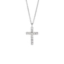 White gold and diamond cross necklace, 0.18ct - P39CR882/018