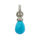 Joyful pendant in white gold, turquoise and diamonds - 27160