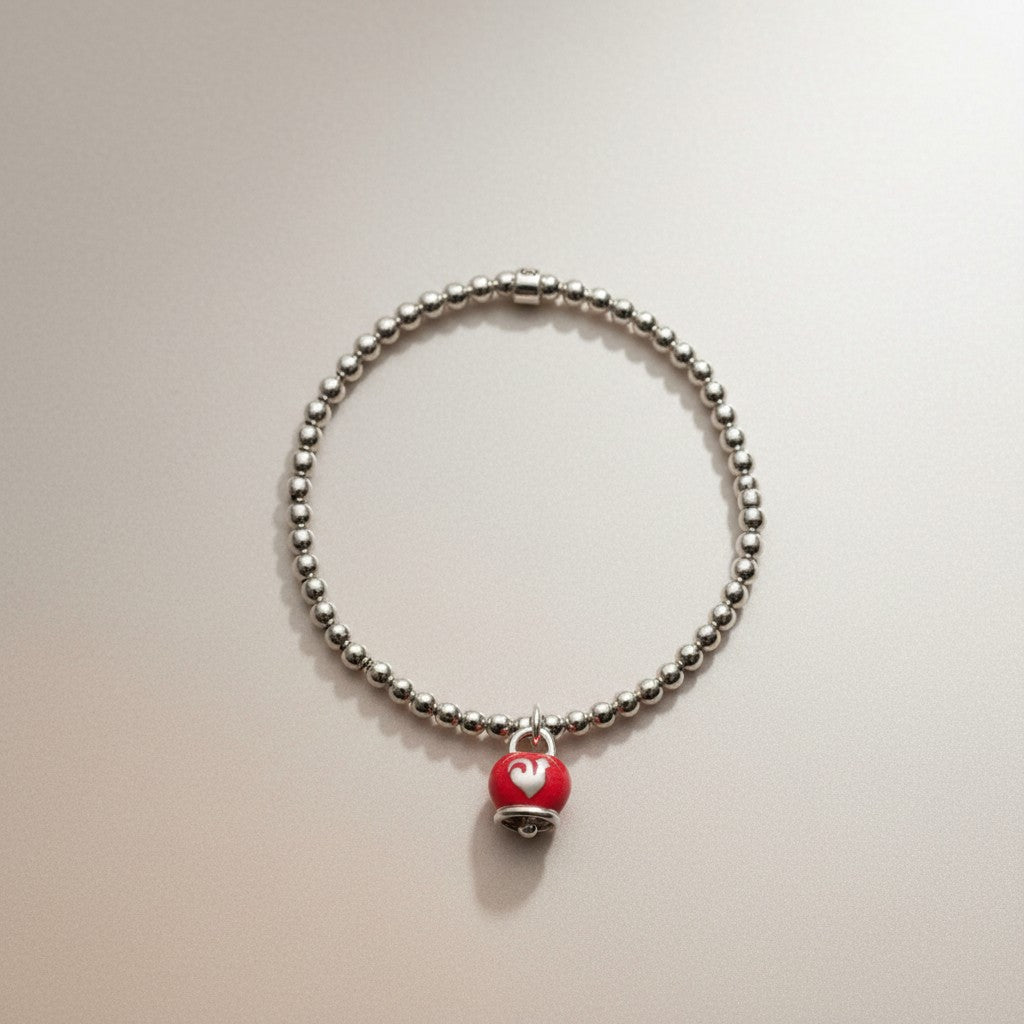 Bracciale elastico Chantecler Et Voilà in argento e smalto rosso - 37923