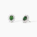 Mabina Woman - Silver earrings with synthetic emerald COOL OR RÉTRO? - 563715