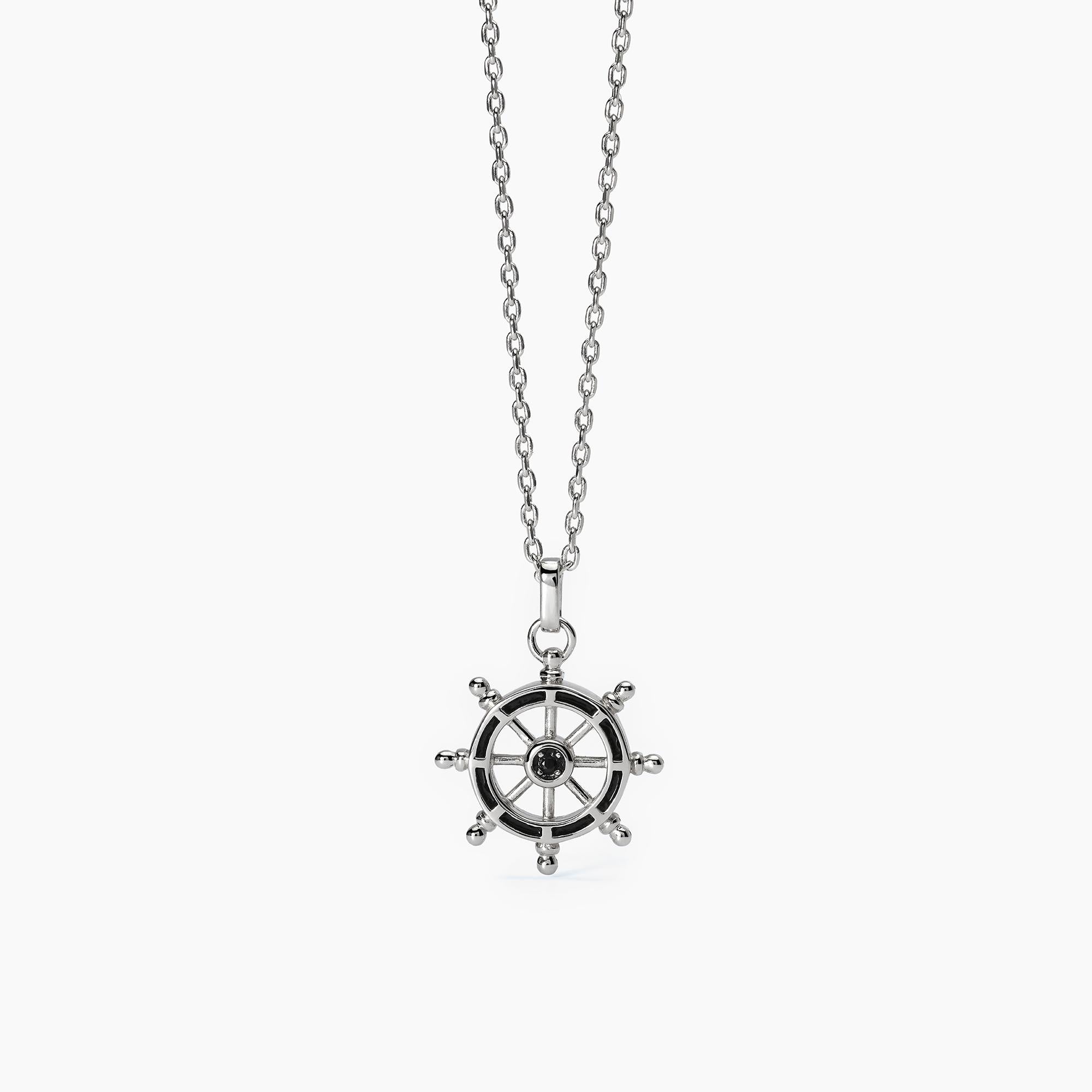 Mabina Man - Silver necklace with SEA MASTER rudder pendant - 553560