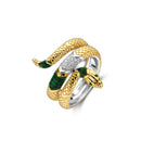 Bague serpent en argent doré - 12203EM