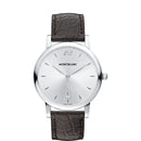 Montblanc Star Classique Date Stainless Steel Brown Leather Mens, 39mm - 108770