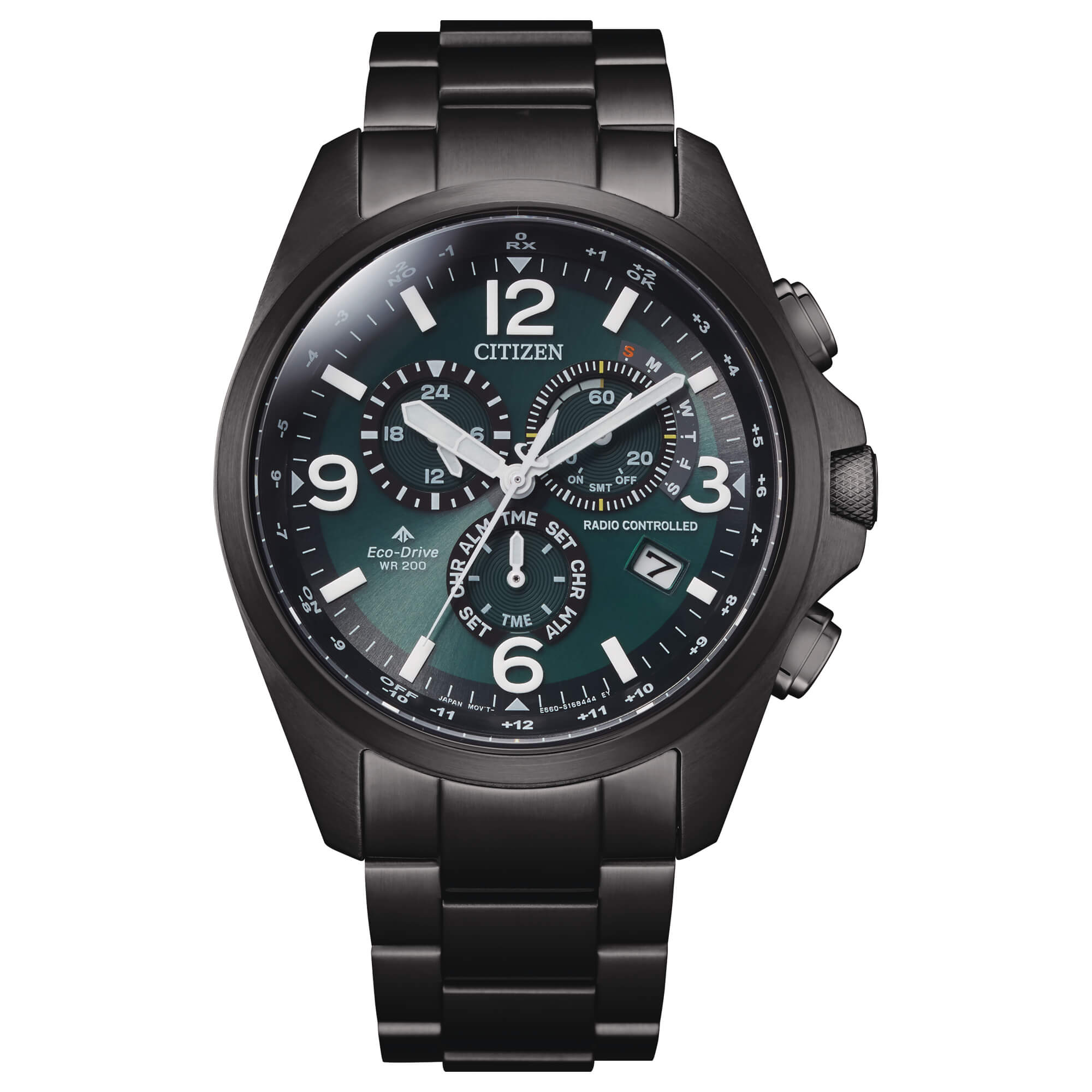 CITIZEN FIELD WATCH BLACK IP TREATED STEEL, 43mm - CB5925-82X