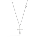 Collier croix en or blanc et diamants, 0,69 ct - P01CR014/068