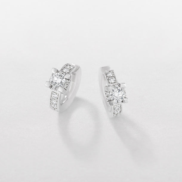 BOUCLES D'OREILLES EN OR BLANC ET DIAMANTS, 0,20ct - BB39497A/0.20