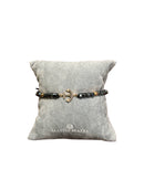 Kolie 925 - Bracelet in hematite and 18kt rose gold with anchor in brown and white diamonds - BR ANCHOR KR CH