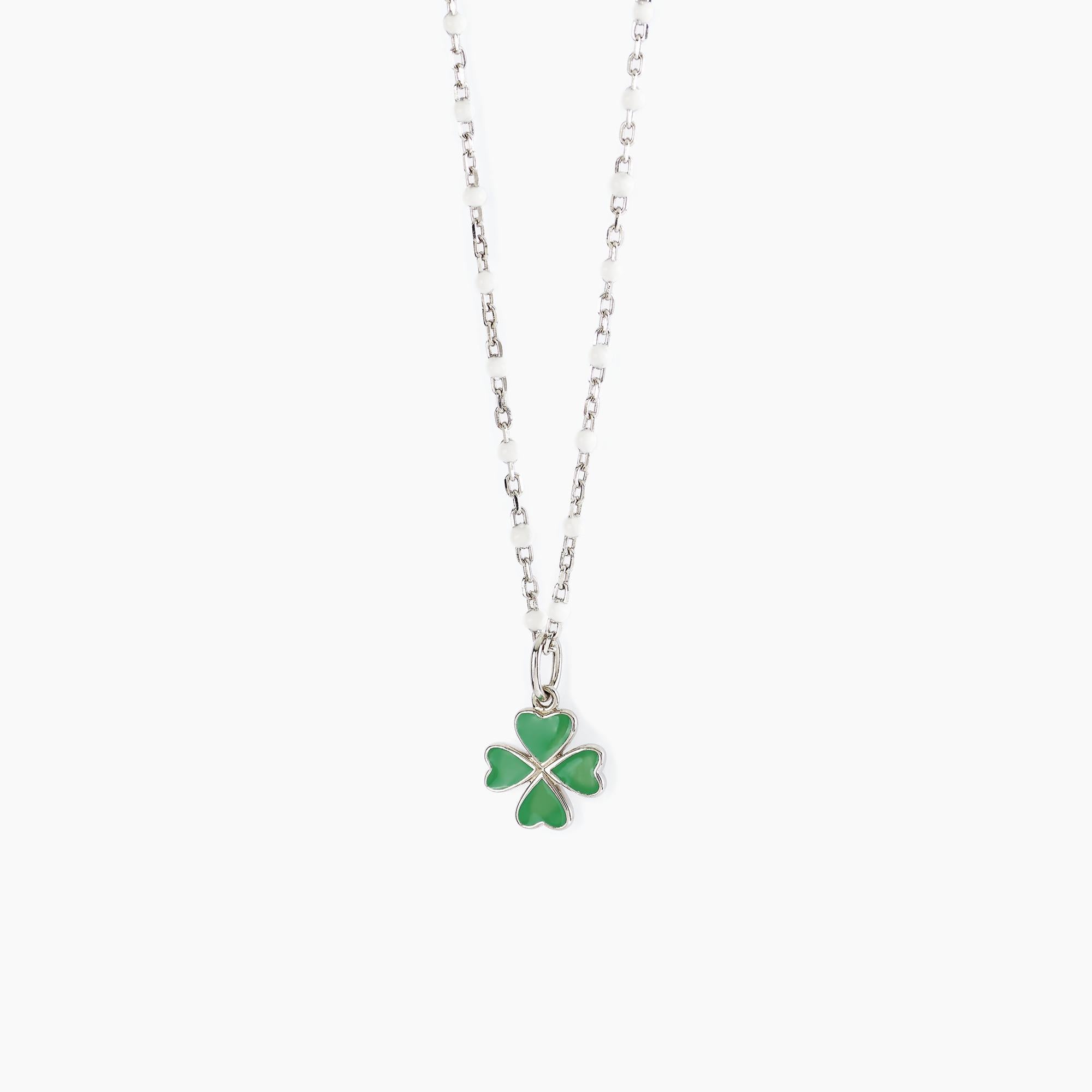 Mabina Junior - Choker with four-leaf clover GOOD LUCK - 553413