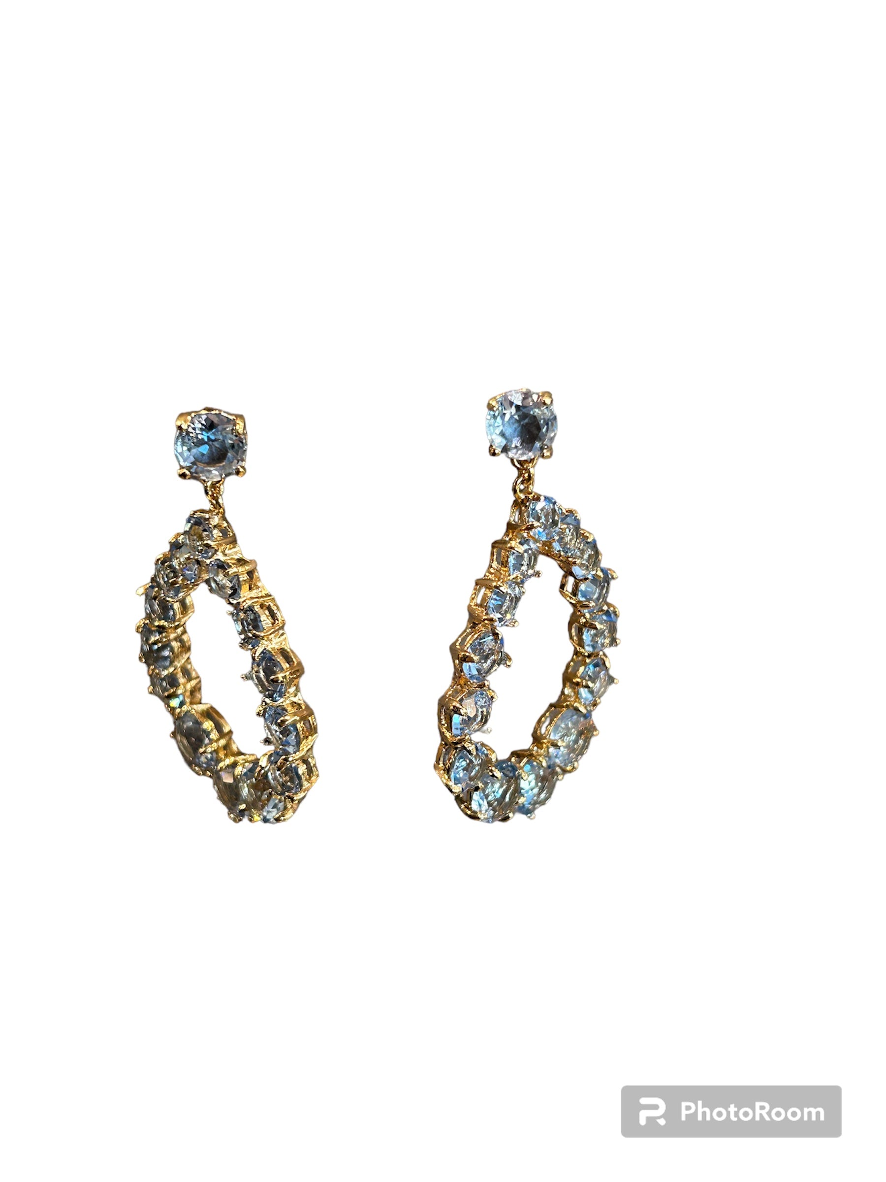 IL Mio Re - Boucles d'oreilles pendantes goutte en bronze doré et pierres bleues - ILMIORE OR 046 AZ