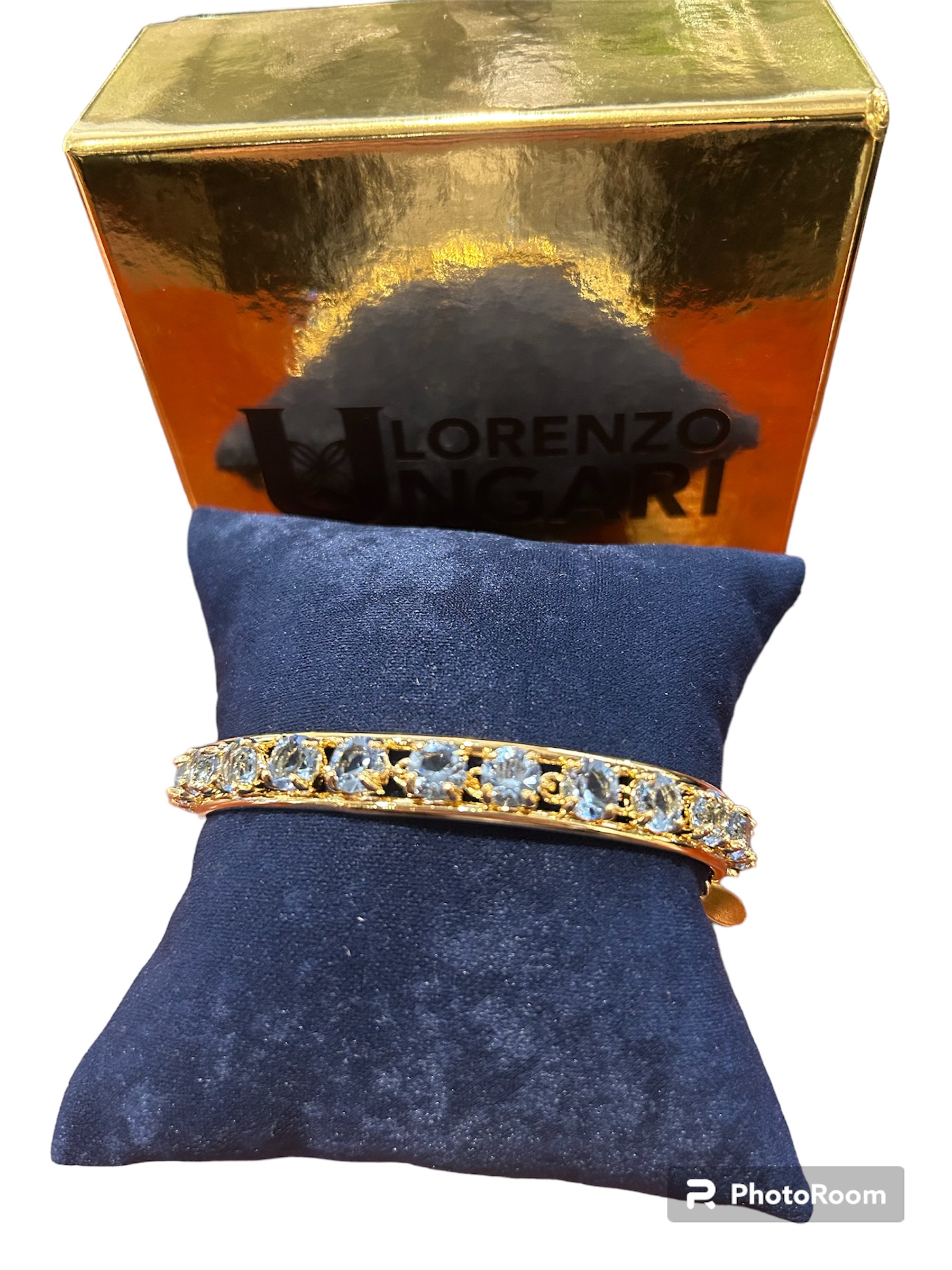 IL Mio Re - Rigid bracelet with sapphires in gilded bronze - ILMIORE BR 046