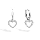 Heart earrings in white gold and diamonds, Anniversary collection - E01BBO009/050