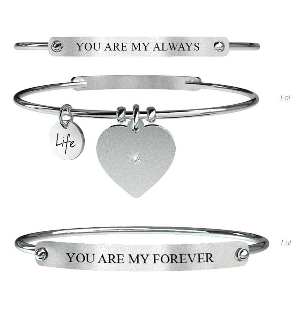 Double bracelet for women and men, Love collection - Him &amp; Her | Always &amp; Forever - 731054