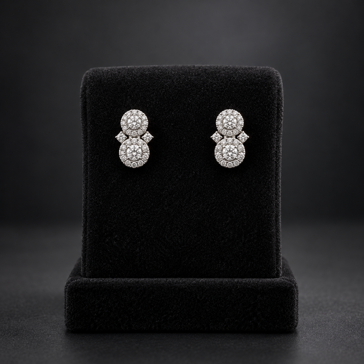 Recarlo Orecchini Bilogy in oro bianco 18 kt con diamanti naturali ct 0,51 - E01FA043/051
