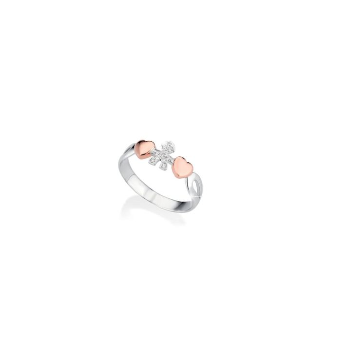 I GIROCUORE - WHITE GOLD AND DIAMOND RING FOR CHILD - LBB111