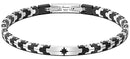 Bracciale da Uomo Zancan maglia snake in acciaio 316L e PVD nero alternato - EHB467