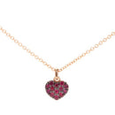 Rose gold necklace with heart and rubies - 494C02RP