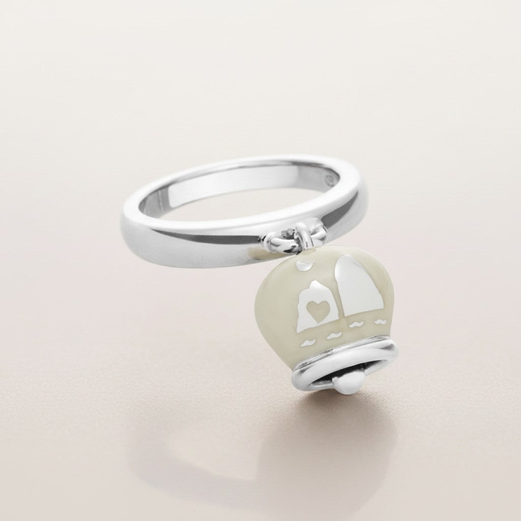 Anello Chantecler collezione Et Voilà in argento e smalto bianco - 36388