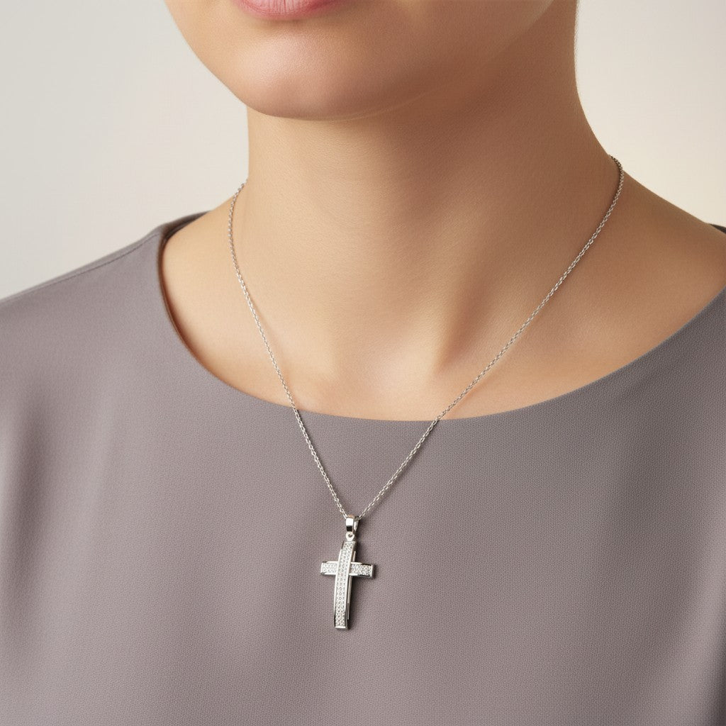 Zancan necklace with gold cross for men - EC582B