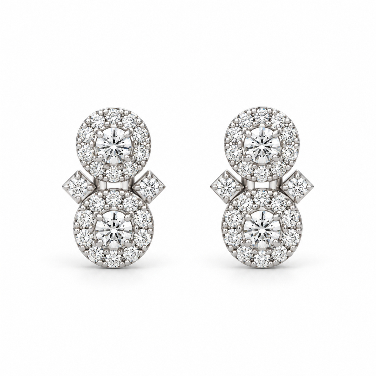 Recarlo Orecchini Bilogy in oro bianco 18 kt con diamanti naturali ct 0,51 - E01FA043/051