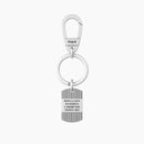 Porte-clés en acier avec pendentif et phrase familiale - 781002