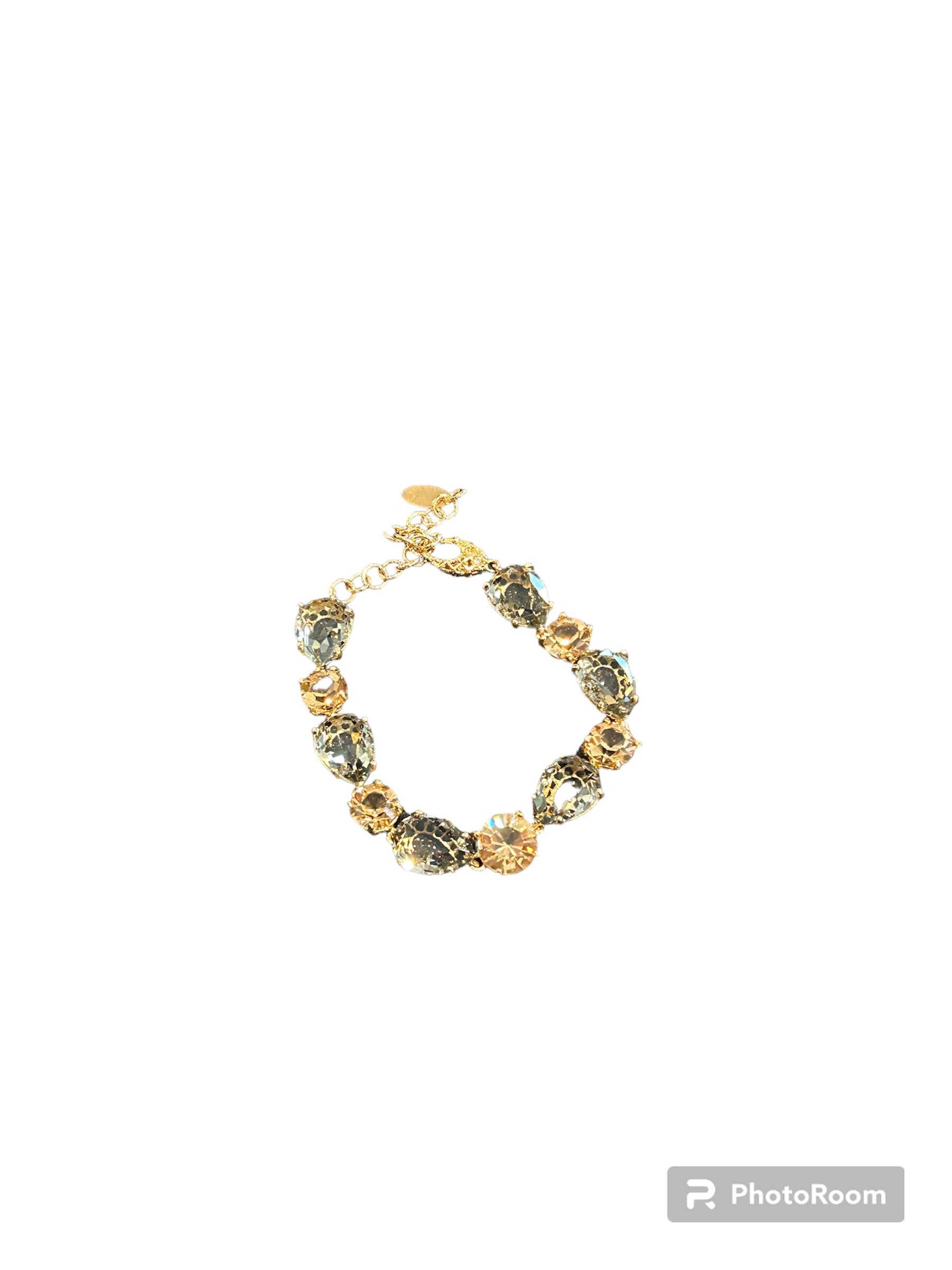 IL Mio Re - Bracelet en bronze doré avec pierres bleues et fumées - ILMIORE BR 022