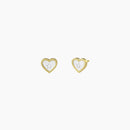 Boucles d'oreilles clous coeur avec bord doré et cristal
 COEUR | MAMAN JE T'AIME- 761005