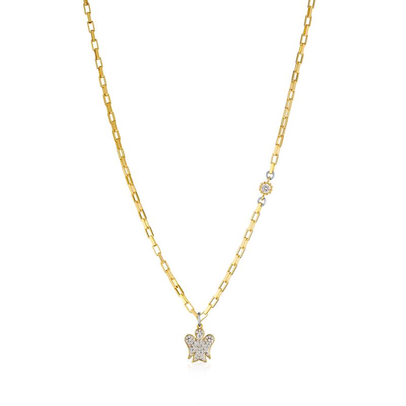 NECKLACE WITH ANGEL PENDANT IN SILVER WITH ZIRCONIA - GIA380