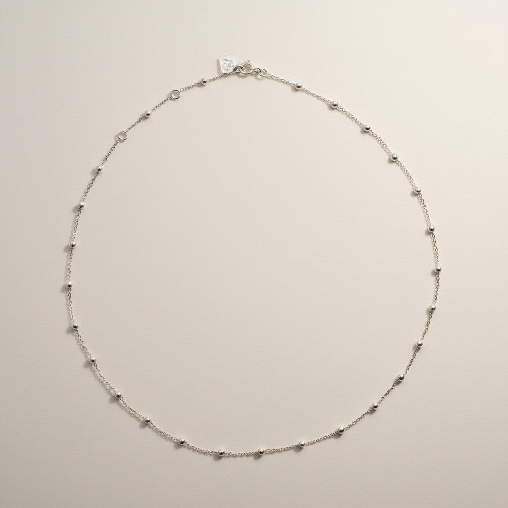 Catena Chantecler con sferette 45 cm in argento - 35280