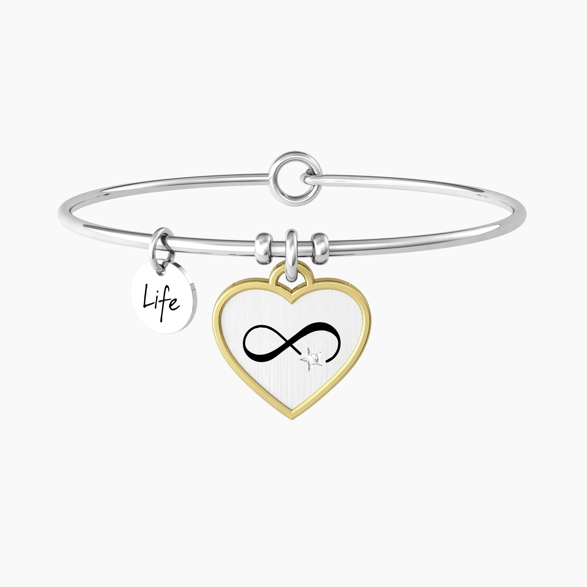 Rigid bracelet with infinity symbol and contrasting finish HEART | INFINITY - 732075