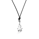 PENDENTIF I DIAMANTINI BIMBO EN OR BLANC AVEC COEUR EN PAVÉ DE DIAMANTS - LBB061