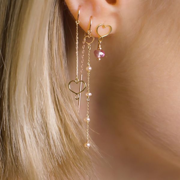 BOUCLE D'OREILLE AIGUILLE PERLES 18KT - ORPTAPEM