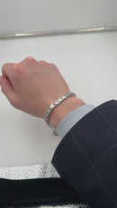 Bracciale Barakà in argento 925, maglia snake e diamante nero sulla chiusura - BR233002