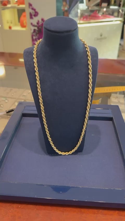 Collana a funetta satinata unisex in oro 18kt