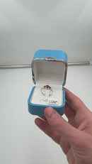 Anello trilogy Miluna in oro bianco 18kt, diamanti e 3 rubini - LID4177
