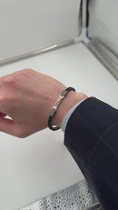 Bracciale Baraka in caucciu' e acciaio, con diamantino sulla chiusura - BR273121