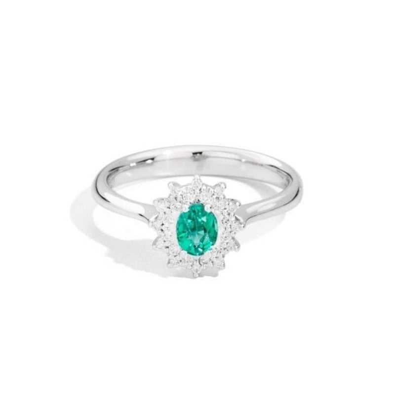 Anello Recarlo in oro bianco, smeraldo e diamanti, 0.83ct di smeraldi - R79CC001/SM030